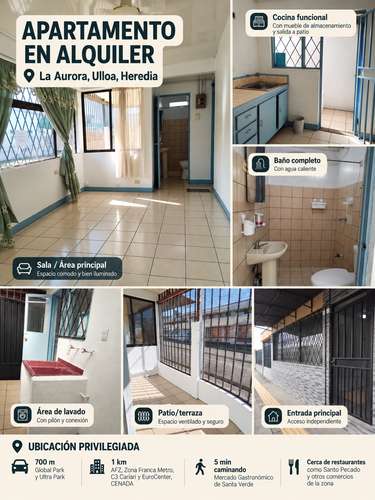 ALQUILER APARTAMENTO | LA AURORA, ULLOA, HEREDIA