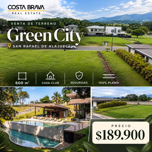 ¡GREEN CITY! Venta de increíble terreno en condominio ubicado en San Rafael de Alajuela.