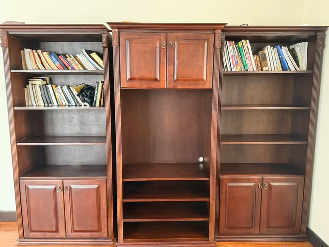 Mueble de salón / librería de madera maciza de Guanacaste