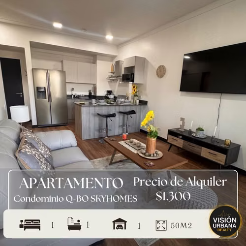 Apartamento Amueblado de 1 habitación en QBO