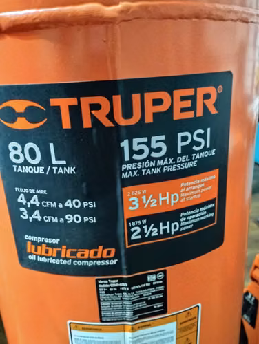 Compresor lubricado de 80 litros 
