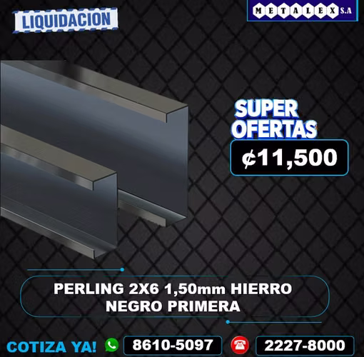 PERLING 2X 6 1.50MM H NEGRO PRIMERA 