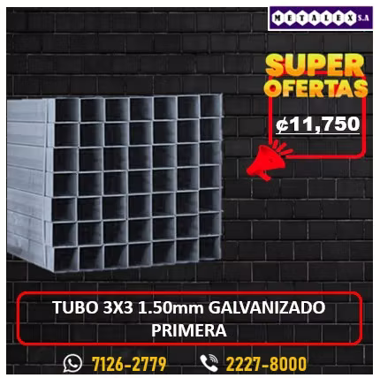 3X3 1.50MM FIRST GALVANIZED TUBE