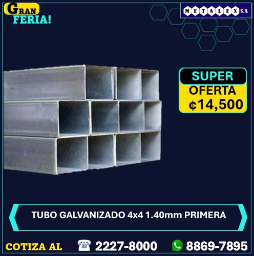 4x4 1.40 h second galvanized tube