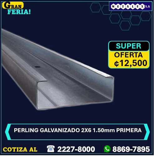 perling 2x6 1.50 h galvanizado primera 