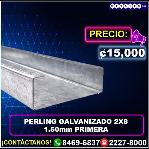 perling galvanizado 2x8 1.50mm primera