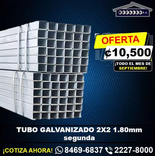 tubo gaslv 2x2 1.80mm segunda