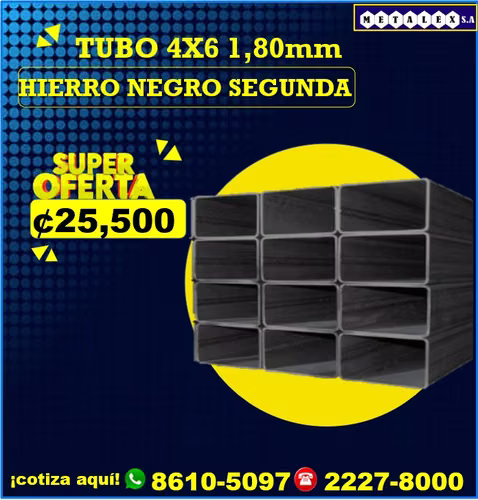 TUBO 4X6 1.80MM H NEGRO SEGUNDA 