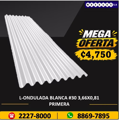 lamina ondulada blanca # 