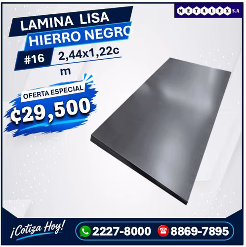 lamina lisa hierro negro #