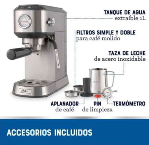 Cafetera compacta de espresso y cappuccino BVSTEM7200 Oster Perfecto estado