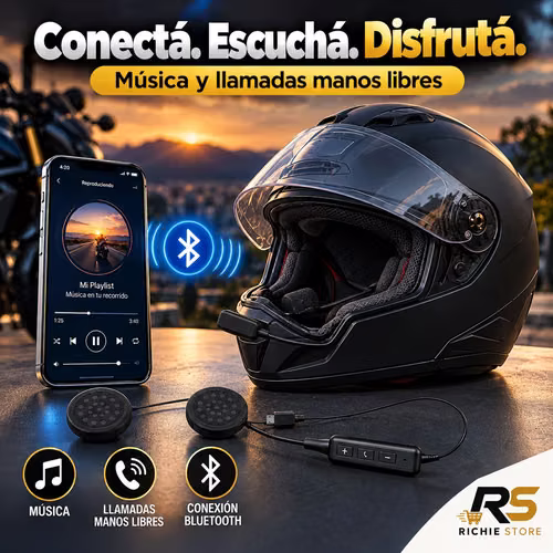 Kit Bluetooth para Casco de Moto con Micrófono Manos Libres - Imagen 3