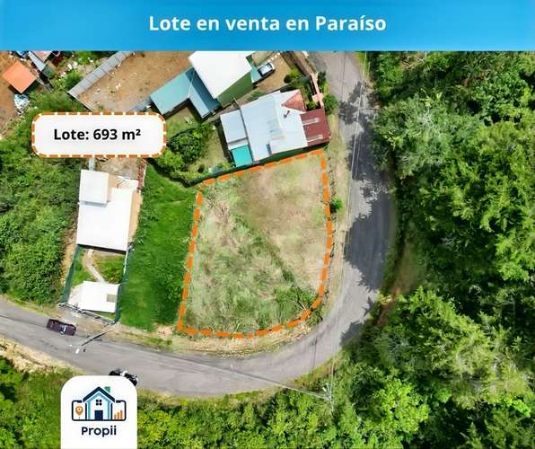 Lot for Sale of 693 m2 in Sanchiri, Paraíso de Cartago - Ground Plano