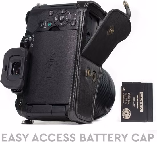 estuche protector forro cobertor Funda de cuero para cámara Panasonic Lumix DMC-G85, G8 asch - Imagen 8