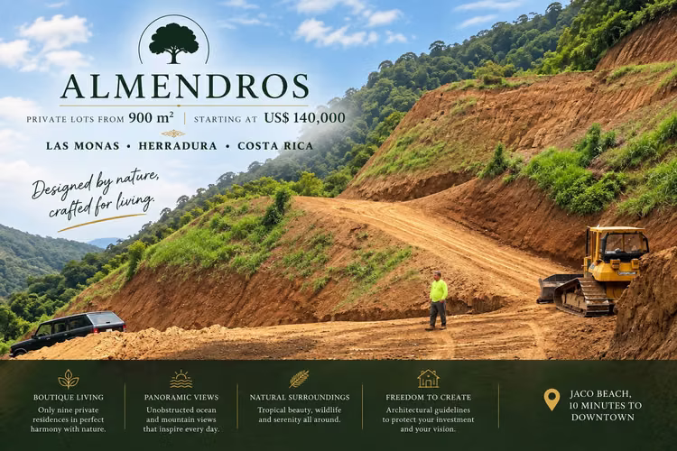 ALMENDROS: NUEVE LOTES PRIVADOS DE 900 MTS con vista al mar y rodeados de montañas protegidas
