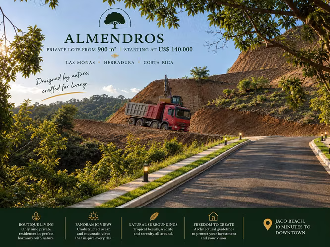 ALMENDROS: NUEVE LOTES PRIVADOS DE 900 MTS con vista al mar y rodeados de montañas protegidas