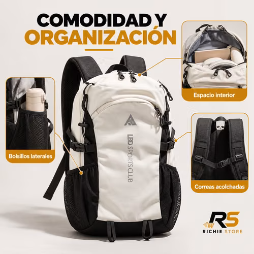  Mochila Multifuncional LBD Sports Club para Laptop, Viaje y Universidad - Imagen 8