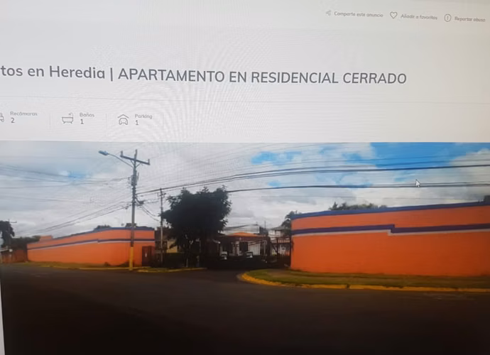 APARTAMENTO EN RESIDENCIAL CERRADO SE LLAMA PUEBLO BONITO EN HEREDIA
