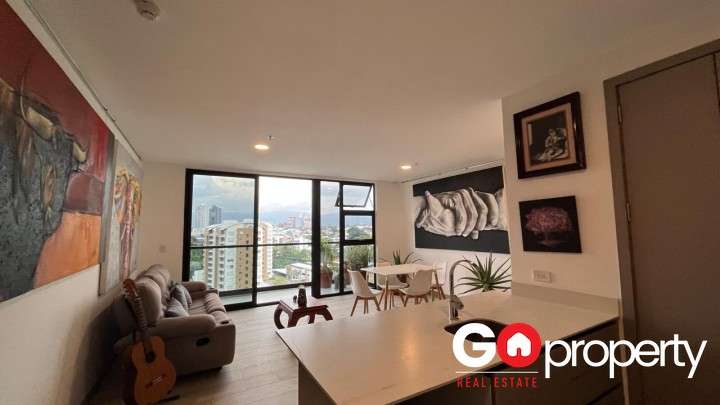 Venta de apartamento amueblado en piso 21 en Sabana - San José - 6166