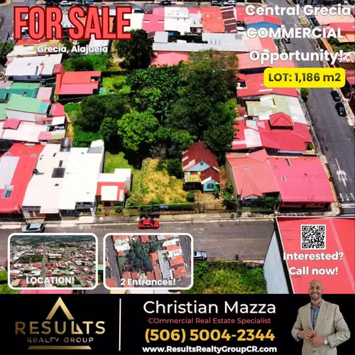 1,186m2 lote comercial cerca del CENTRAL PARK!