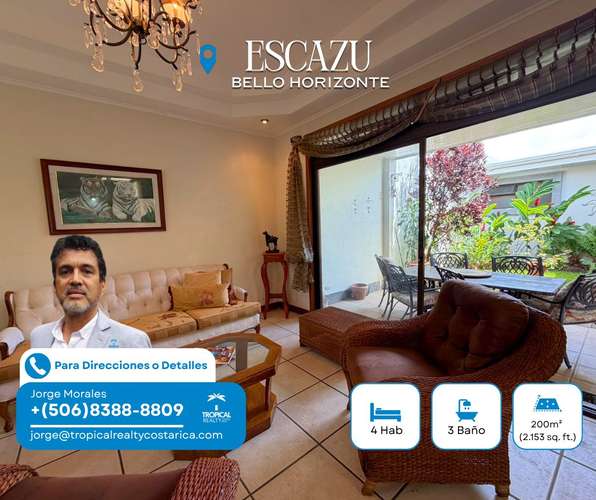 Casa en alquiler Escazu de una planta amueblada y servicios incluidos