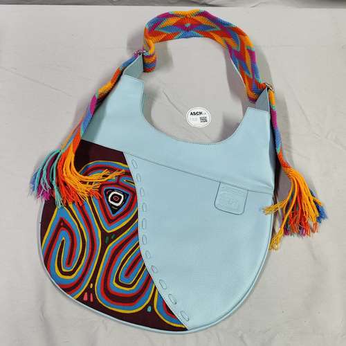 bolso de cuero hecho a mano artesanal de colombia cod7236 asch - Imagen 5