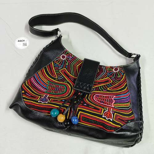 bolso de cuero hecho a mano artesanal de colombia cod7221 asch - Imagen 2