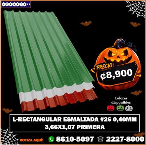 LAMINA RECTANGULAR ESMALTADA #26 0.40MM 3.66X1.07 PRIMERA