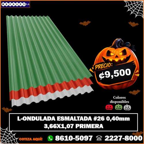 LAMINA ONDULADA ESMALTADA #26 0.40MM 3.66X1.07 PRIMERA