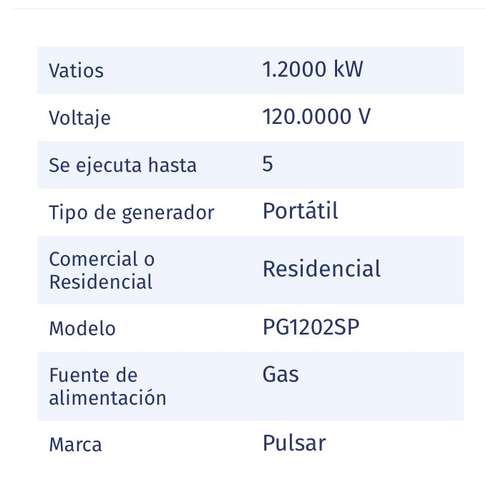 Generador eléctrico portátil Pulsar 1200W