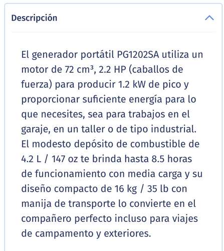 Generador eléctrico portátil Pulsar 1200W