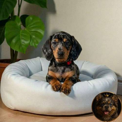 Cachorro Salchicha Miniatura Arlequín Plata / Miniature Dachshund Dapple Silver disponible