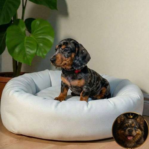 Cachorro Salchicha Miniatura Arlequín Plata / Miniature Dachshund Dapple Silver disponible