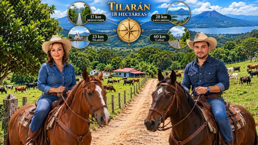 PRECIO Y LUGAR DE OPORTUNIDAD,FINCA EN TILARÁN, GUANACASTE,18 HECTÁREAS 