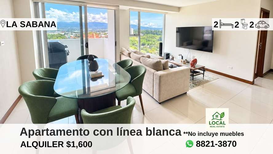 Apartamento dos dormitorios con línea blanca Sabana SIN muebles