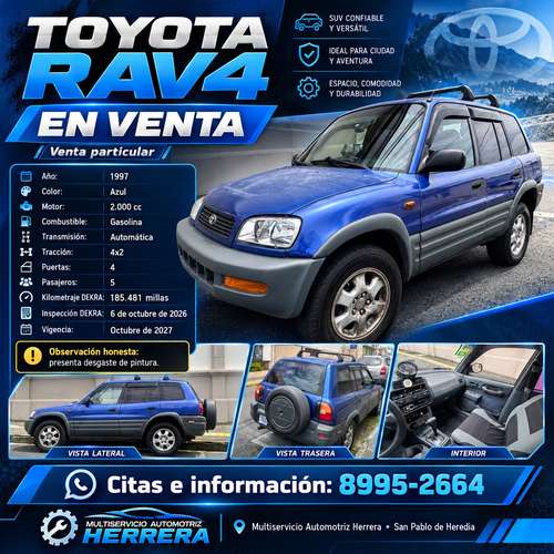  ¡TOYOTA RAV4 1997 EN VENTA!