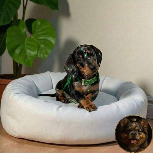 Cachorro Salchicha Miniatura Arlequín Plata / Miniature Dachshund Dapple Silver disponible