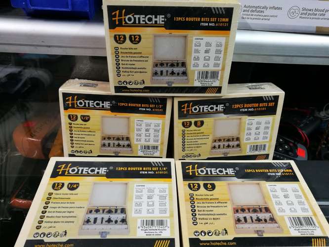 caja kit cuchillas router ruter 12 piezas herramienta asch