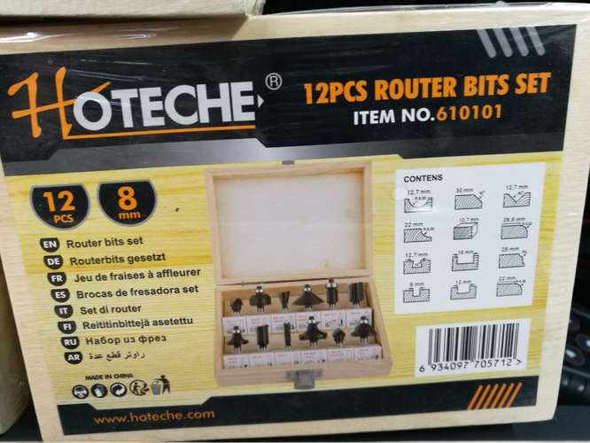 caja kit cuchillas router ruter 12 piezas herramienta asch - Imagen 5