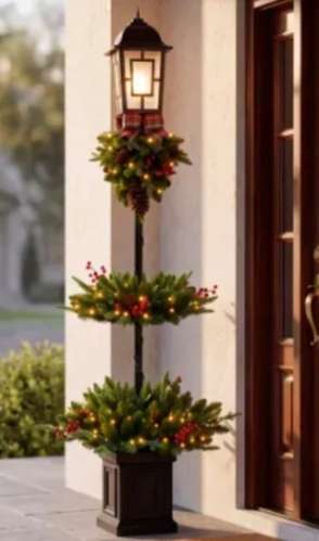 FAROL NAVIDEÑO 180CM DECORATIVO CON LUZ H - Imagen 2