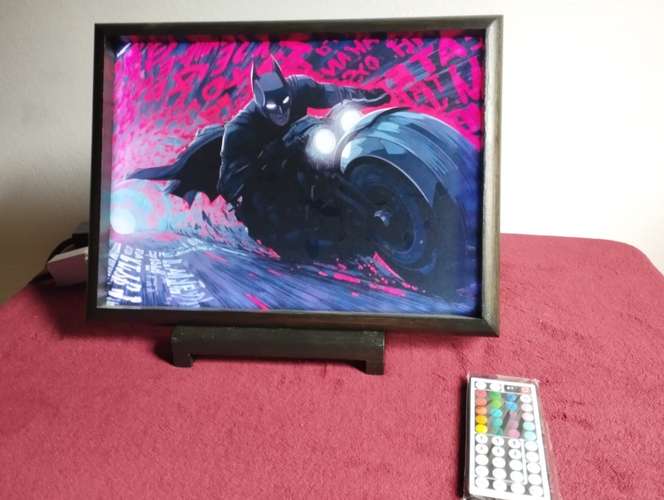 Cuadro iluminado led multicolor 30 × 40 cm con control y soporte