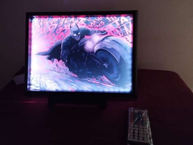 Cuadro iluminado led multicolor 30 × 40 cm con control y soporte