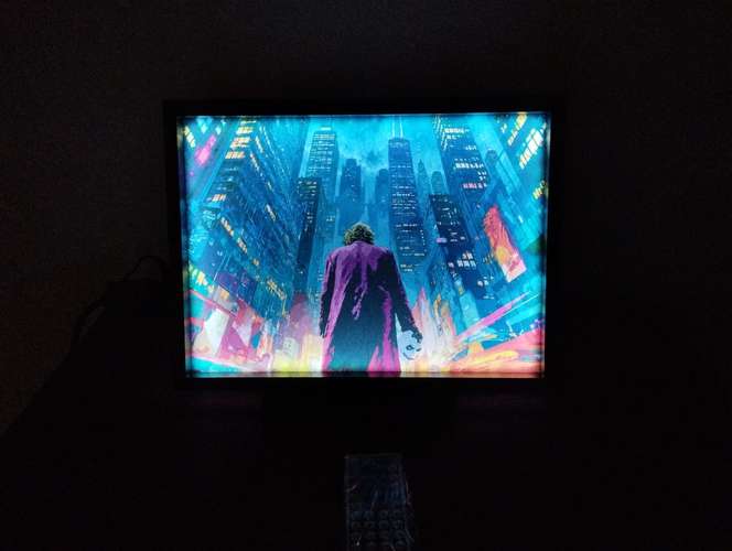 Cuadro iluminado led multicolor 30 × 40 cm con control y soporte