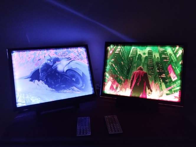 Cuadro iluminado led multicolor 30 × 40 cm con control y soporte