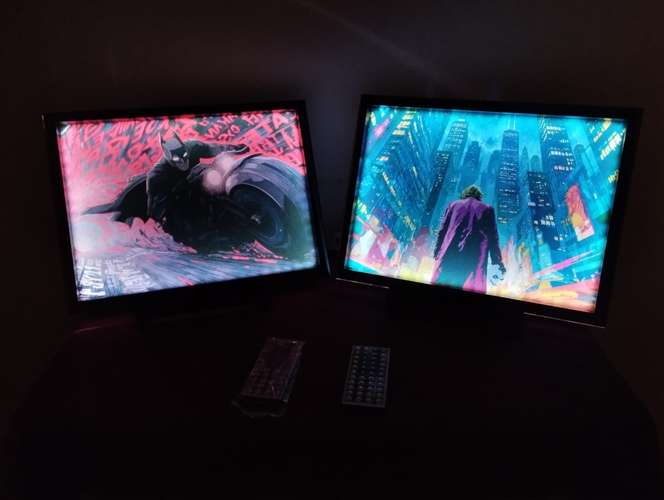 Cuadro iluminado led multicolor 30 × 40 cm con control y soporte