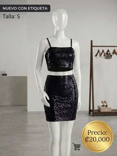 Conjunto de 2 Piezas Lentejuelas TIMING (Nuevo con etiqueta) - Talla S