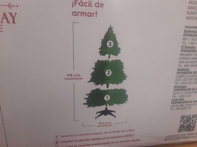  ARBOL NAVIDEÑO 198CM BLANCO NIEVE NUEVO. - Imagen 2