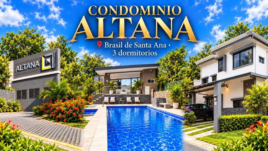 Casa 125m² con Hab. Principal 1er Nivel + Jacuzzi + Patio • Cerca Ruta 27 | Brasil de Santa Ana