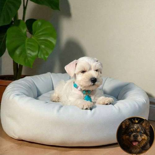 Cachorro Schnauzer Blanco y Black Silver / Miniature Schnauzer White and Black Silver disponible