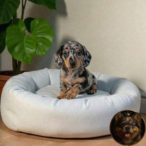Cachorro Salchicha Miniatura Arlequín Plata / Miniature Dachshund Dapple Silver disponible - Imagen 10